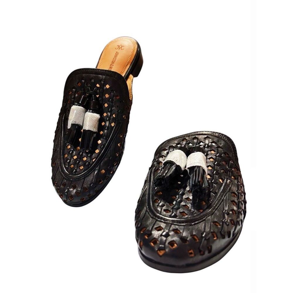 Johnston & Murphy Women's Ali Woven Tassel Mule Black in Size 6 - Picture 10 of 10